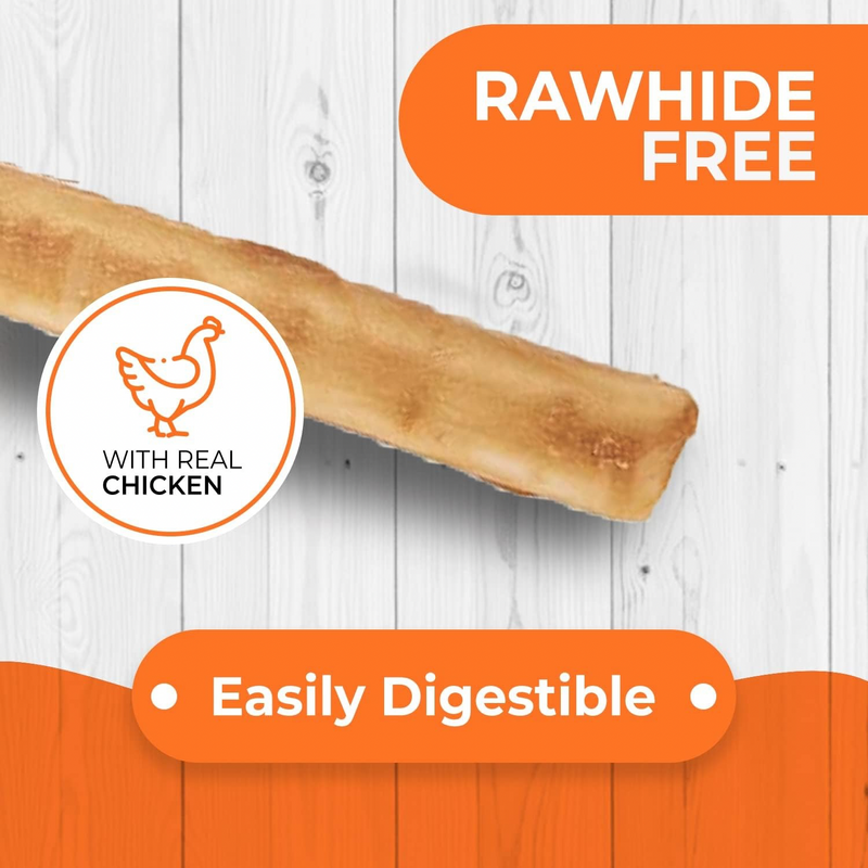 Natural Dog Chews - 5" Hide Free Chicken Recipe Sticks - For All Dogs