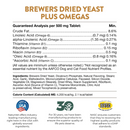 Dog & Cat Supplement - Brewers Dried Yeast Formula with Garlic Flavoring Chewable Tablets (+Omegas)