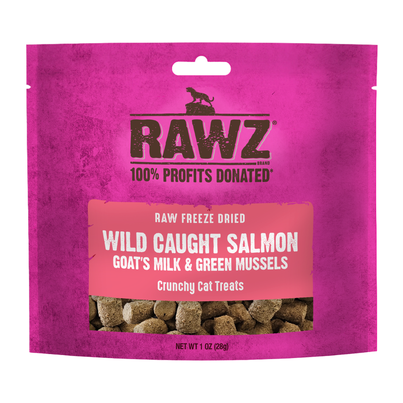 Crunchy Cat Treat - Freeze Dried Wild Caught Salmon, Goat's Milk & Green Mussels