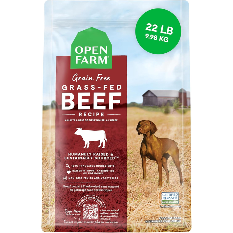 *(Please Use By 2026-12-23)* Dry Dog Food - Grain Free Grass Fed Beef Recipe - 22 Lb
