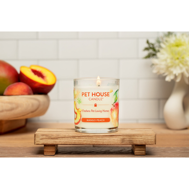 House Pet - Bougie de cire de soja 100% naturelle - Mangue Peach - Grand 8,5 oz