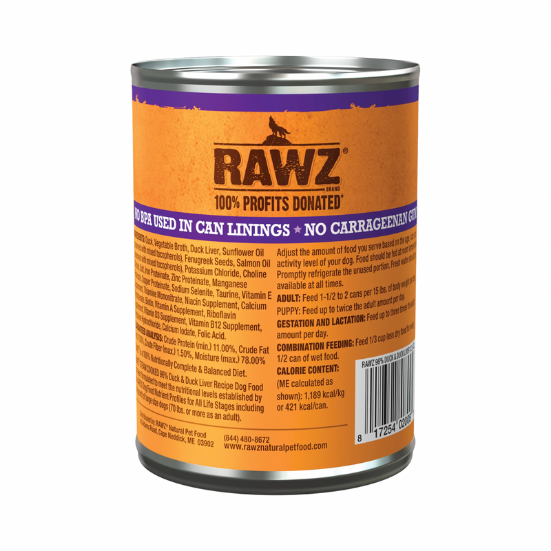 狗罐头 - 96%鸭肉鸭肝