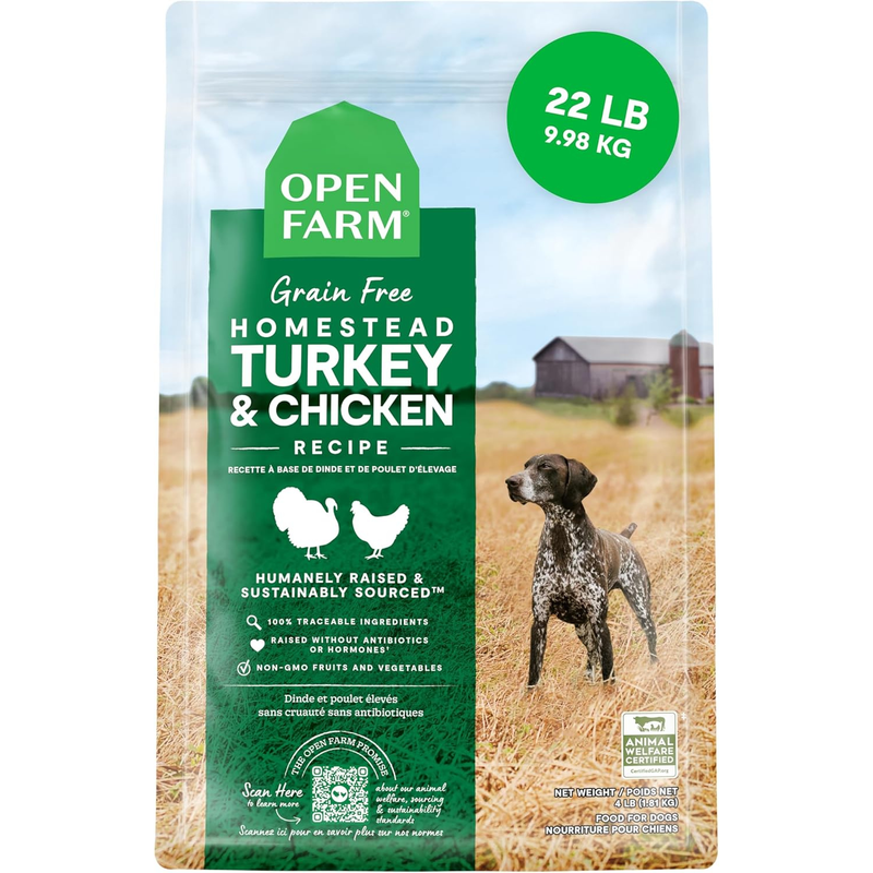 *(Please Use By 2026-12-19)* Dry Dog Food - Grain Free Homestead Turkey & Chicken Recipe - 22 Lb