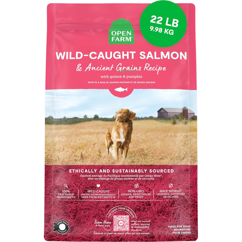 *(Please Use By 2026-12-23)* Dry Dog Food - Wild Caught Salmon & Ancient Grains Recipe - 22 Lb