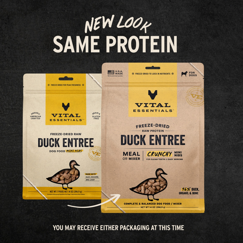 Nourriture pour chiens séchées - entrée de canard - Mini Nibs