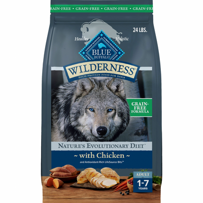 *Little Damaged* Dry Dog Food - BLUE Wilderness - Grain Free Chicken Recipe - Adult - 24 lb *Pickup Only*