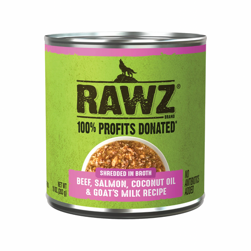 Canned Dog Food - SHREDS - Beef, Salmon, Coconut Oil & Goat's Milk