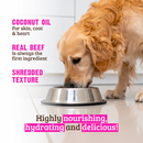 Canned Dog Food - SHREDS - Beef, Salmon, Coconut Oil & Goat's Milk
