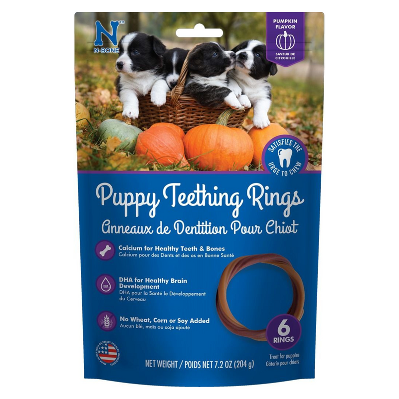 Dog Dental Treat Puppy Teething Rings Pumpkin Flavor – J J