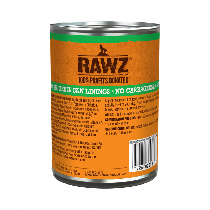 Canned Dog Food - 96% Chicken, Chicken Liver & Goat's Milk