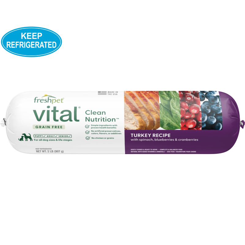 Aliments pour chiens cuits - Vital - Recette de dinde sans céréales - 2 lb