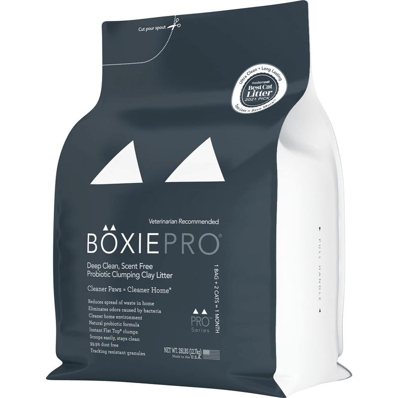 *Little Damaged* BOXIE PRO - Deep Clean, Scent Free Probiotic Clumping Clay Litter - 28 lb *Pickup Only*