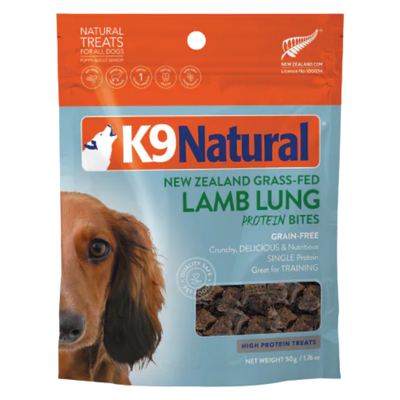 Traitement de chien lyophilisé - Bites de protéines - poumon d'agneau - 1,76 oz