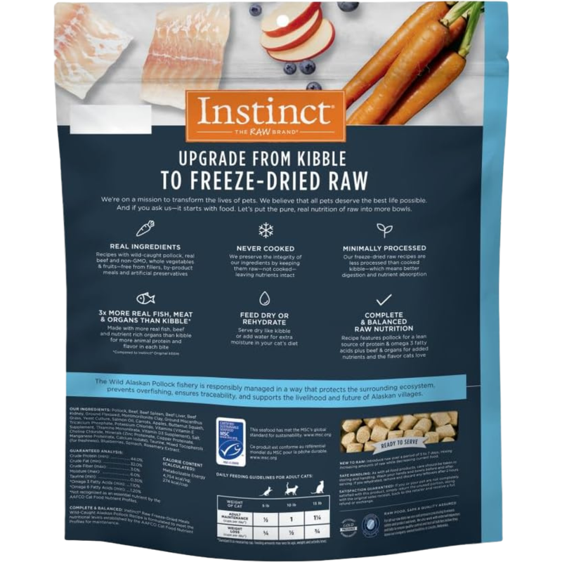 成猫主食冻干 - RAW MEALS 系列 - 野生阿拉斯加狭鳕配方