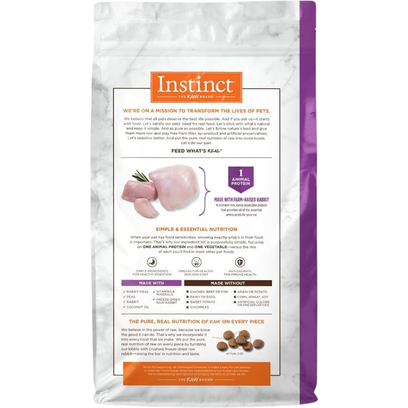 成年猫干粮 - 单一肉配方 - 生肉涂层兔肉配方