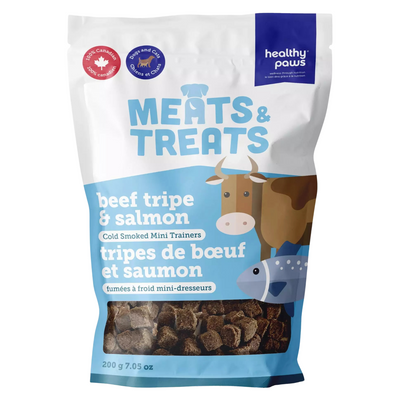 猫狗通用软嚼零食 - Meats & Treats 系列 - 冷熏牛肚三文鱼