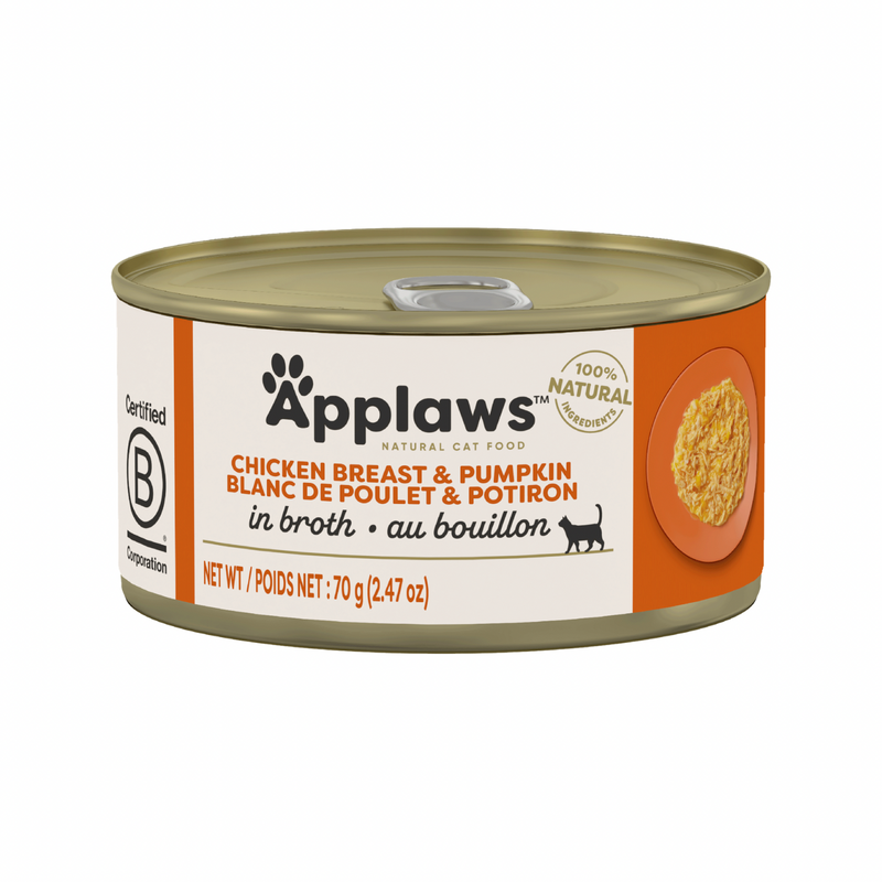 Canned Cat Treat - Chicken Breast & Pumpkin in Broth