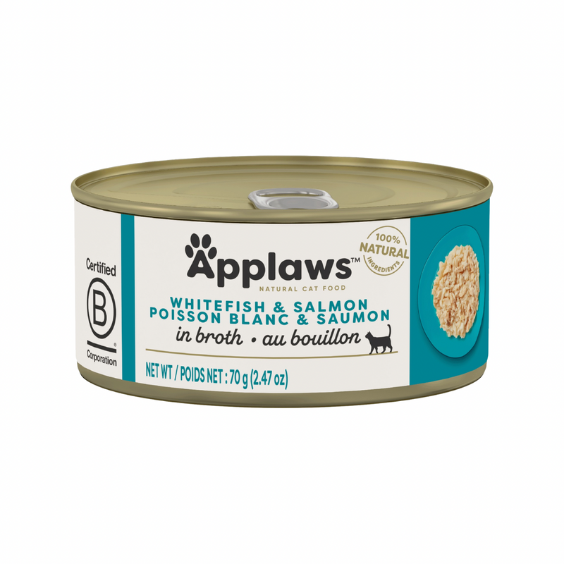 Canned Cat Treat - Whitefish & Salmon in Broth