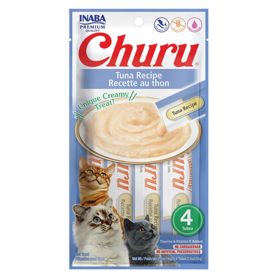 *(Please Use By 2026-09-22)* Creamy Cat Treat - CHURU - Tuna Recipe - 0.5 oz tube, 4 ct