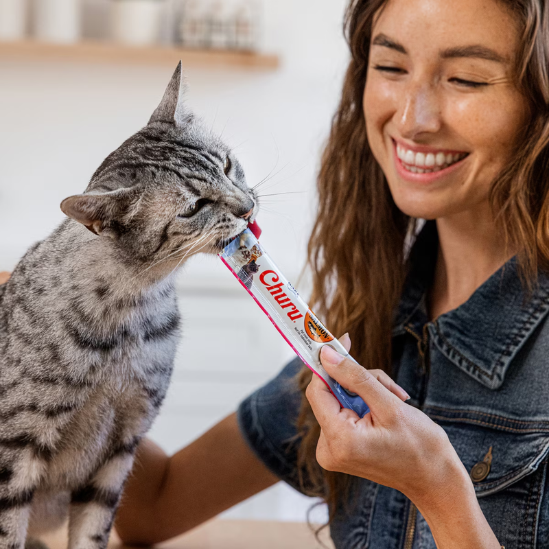 Crame de chat crémeux - Churu Pops - Recette de thon - tube de 0,5 oz, 4 ct