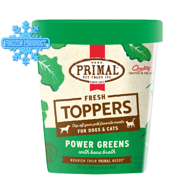 Topper alimentaire surgelé pour chiens et chats - Greens de puissance - 16 oz