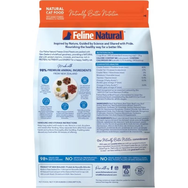 Freeze Dried Cat Food - Beef Feast