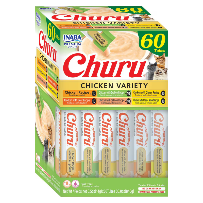 猫零食 - Churu Purée猫条 - 鸡肉缤纷装