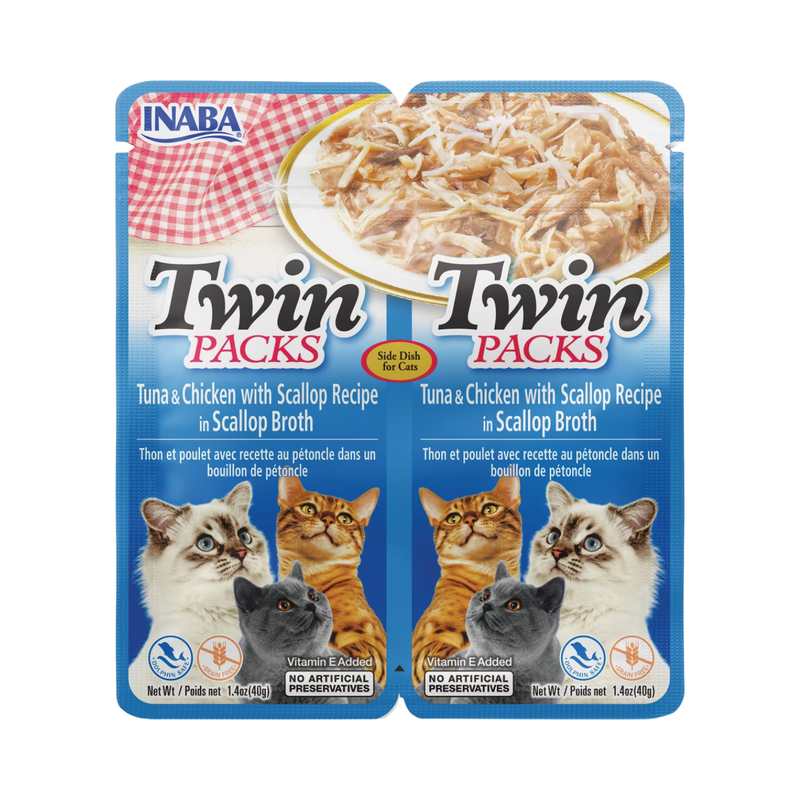 猫零食小菜 - Twin Packs系列 - 金枪鱼鸡肉扇贝汤汁配方