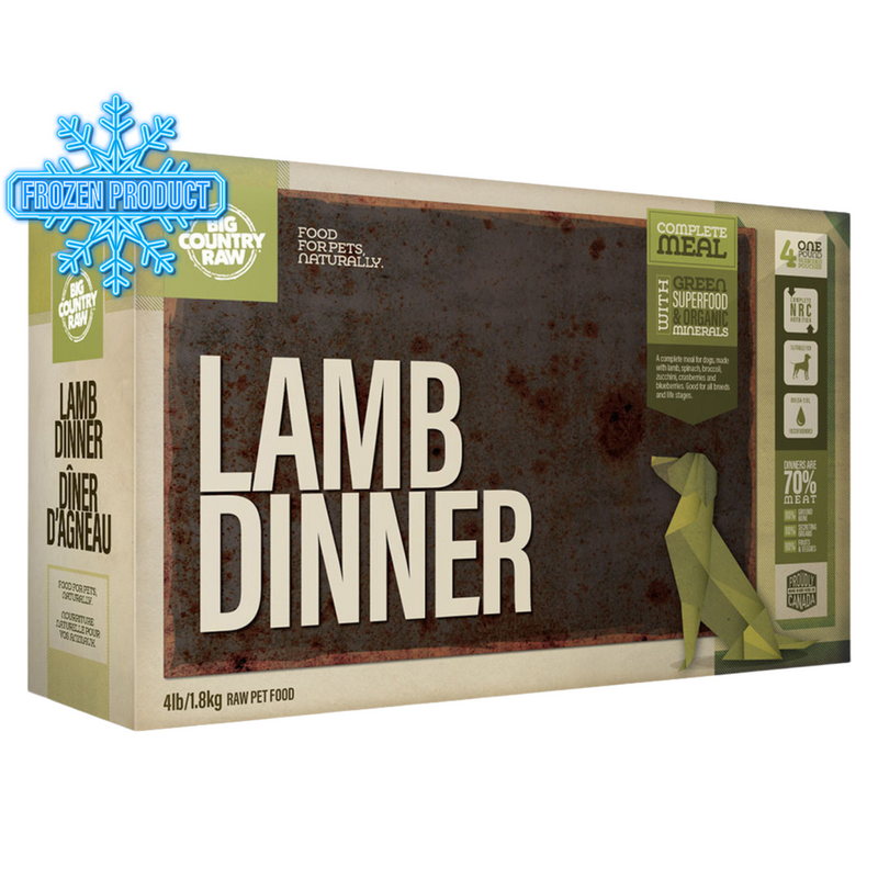 犬用冰鲜生骨肉 - 羊肉晚餐（盒装）- 4磅