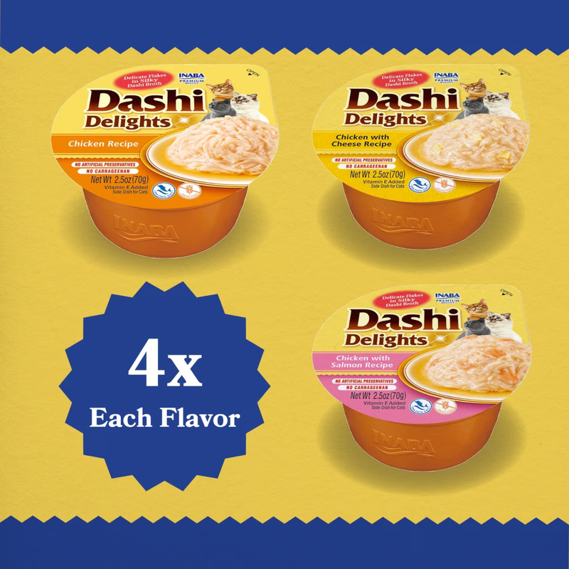 Side Dish Cat Treat - DASHI DELIGHTS - 12 ct Chicken Variety Pack