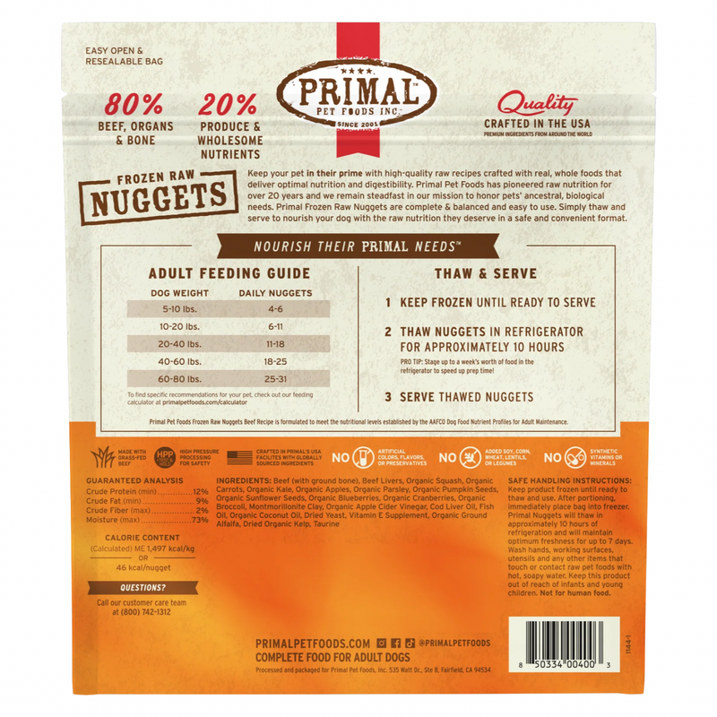 Dog Frozen Raw - Beef Nuggets - Adult