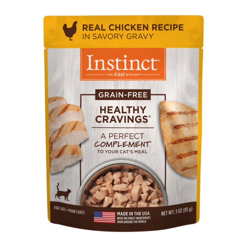 Wet Cat Food Topper - HEALTHY CRAVINGS - Real Chicken Recipe - 3 oz pouch