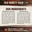 Nourriture pour chats humides - Core Tiny Tasters - Pate lisse - Pack de variétés de mer - 1,75 oz pochette, cas de 12