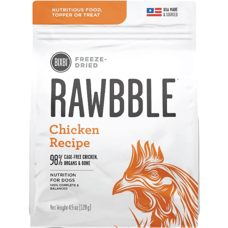 *(Best By 2025-04-12)* Freeze Dried Dog Food - RAWBBLE - Chicken Recipe - 4.5 oz