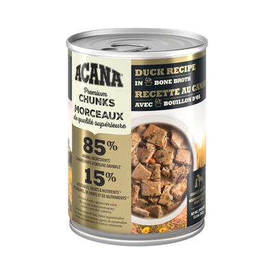 Canned Dog Food - Premium Chunks - Duck Recipe in Bone Broth