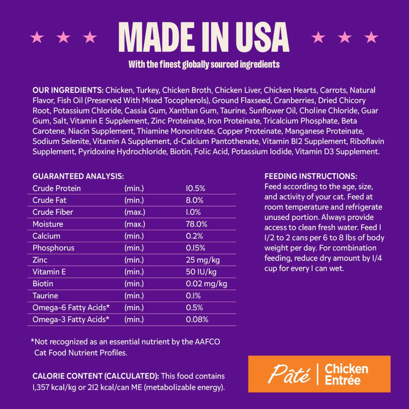 Nourriture pour chats en conserve - Santé complète - Pâté - Entrée de poulet