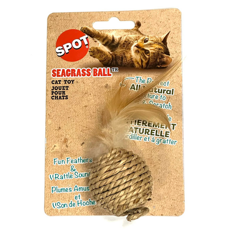 Cat Toy - Seagrass Ball with Feather