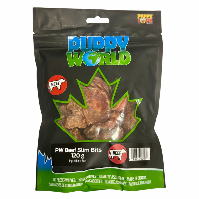 Dog Chewing Treat - PUPPY WORLD - Beef Slim Bits - 120 g