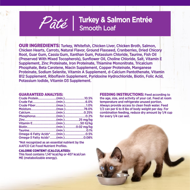 Nourriture pour chats en conserve - Santé complète - Pâté - Turquie et Salmon Entrée