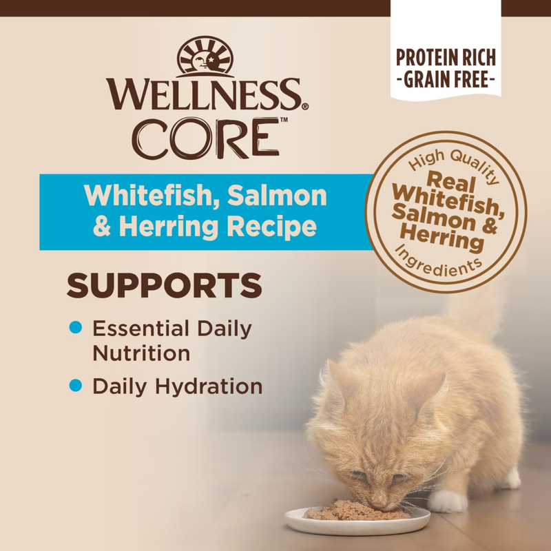 Nourriture pour chats en conserve - Core - Pâté classique - Récepteur de poisson-blanc, de saumon et de hareng - 5,5 oz