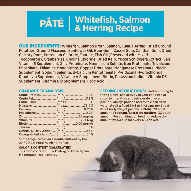 Nourriture pour chats en conserve - Core - Pâté classique - Récepteur de poisson-blanc, de saumon et de hareng - 5,5 oz