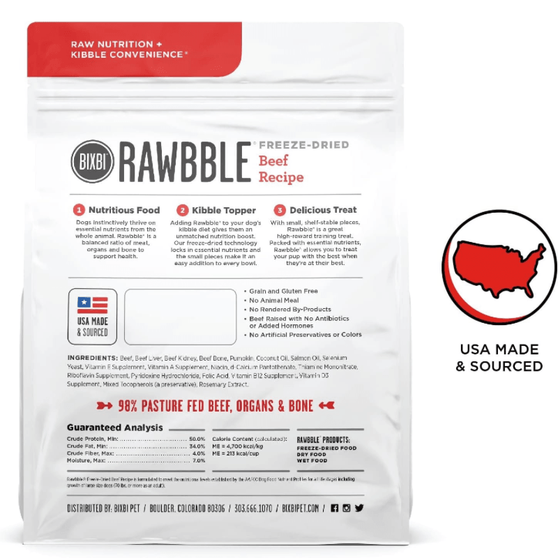 Aliments à chiens séchés lyophilisés - Rawbble - bœuf