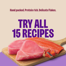 Nourriture pour chats en conserve - Sélection de la signature de base - Tuna Skipjack en flocute et saumon sauvage dans le bouillon