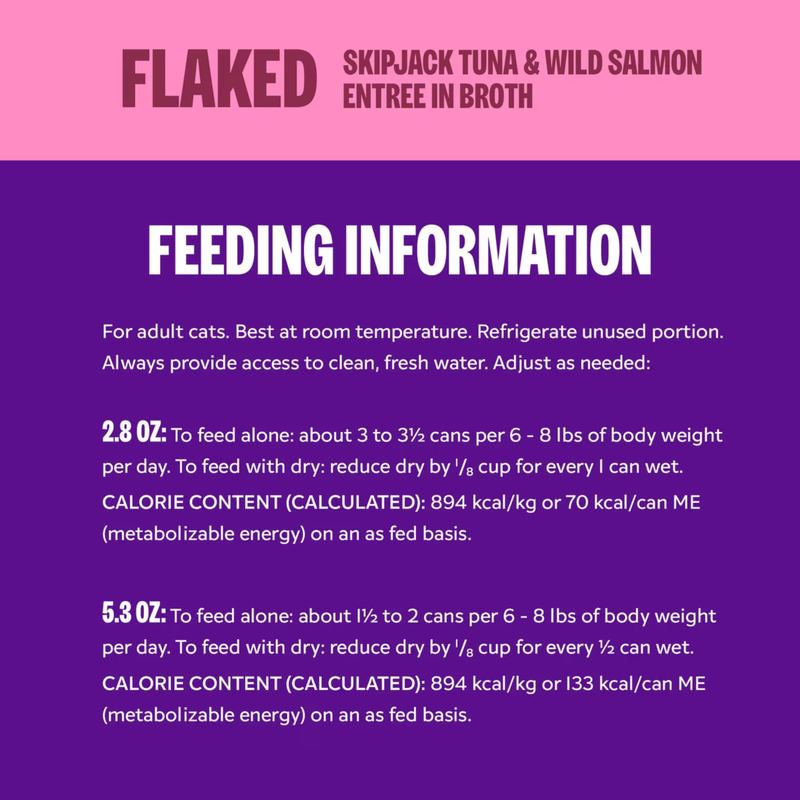 Nourriture pour chats en conserve - Sélection de la signature de base - Tuna Skipjack en flocute et saumon sauvage dans le bouillon