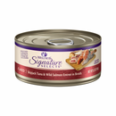 Nourriture pour chats en conserve - Sélection de la signature de base - Tuna Skipjack en flocute et saumon sauvage dans le bouillon