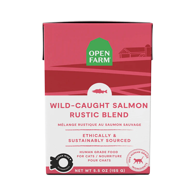 Wet Cat Food, Wild-Caught Salmon Rustic Blend, 5.5 oz - J & J Pet Club - Open Farm