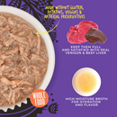 Canned Cat Food - AFTER DARK SHREDS - Venison & Beef Liver Recipe in Broth