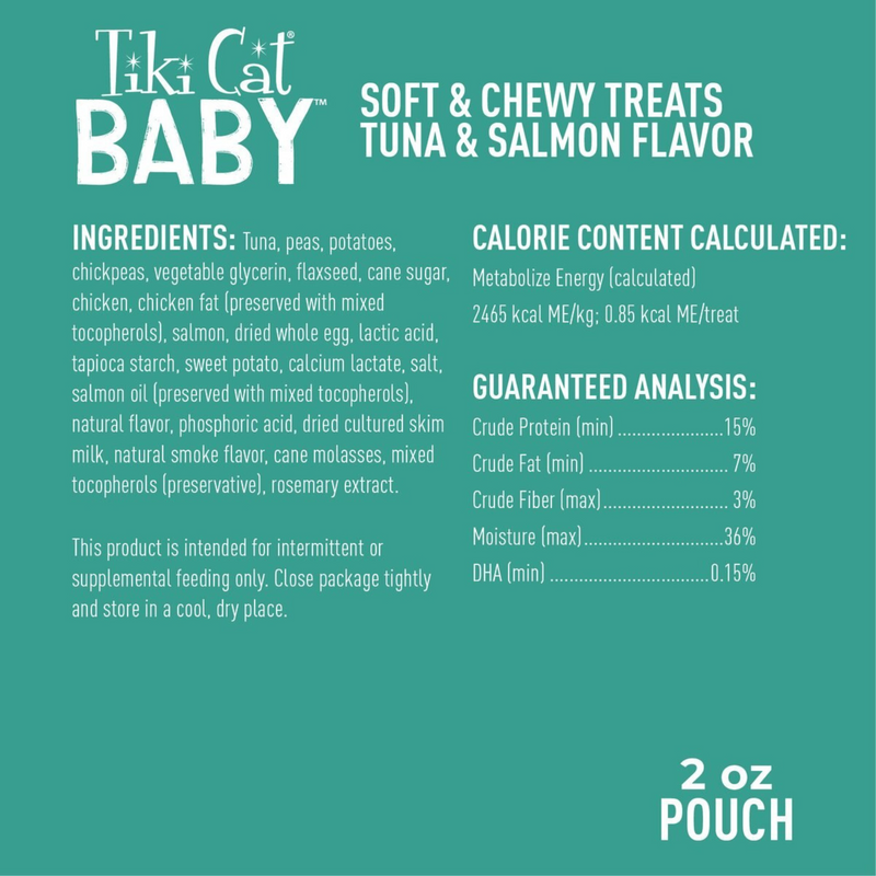 Cat Treat - BABY Soft & Chewy Mini Treats - Tuna & Salmon Flavor - Kitten