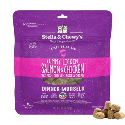 Freeze Dried Cat Food - Yummy Lickin' Salmon & Chicken - Dinner Morsels