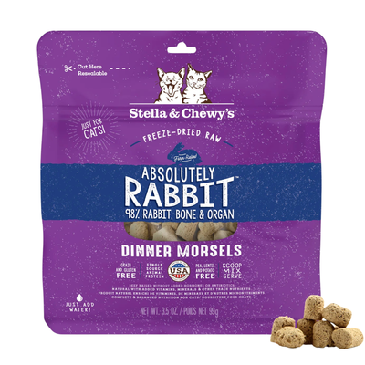 Freeze Dried Cat Food - Absolutely Rabbit - Dinner Morsels